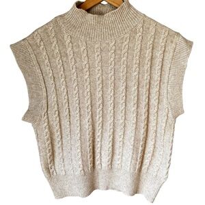 cupcakes & cashmere Cream Cable Knit Turtleneck Sweater